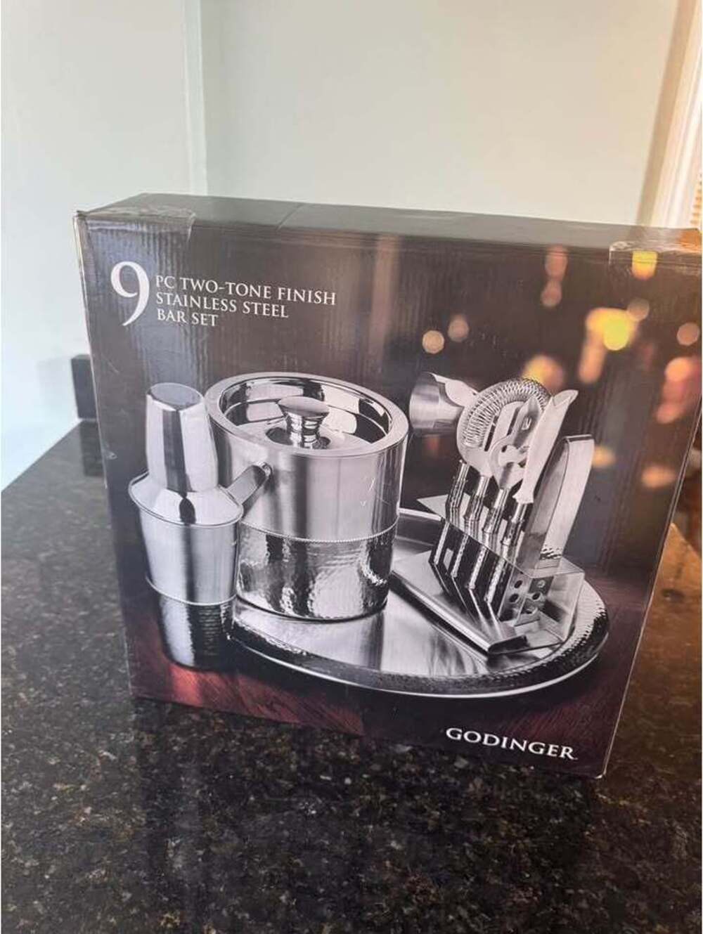 Godinger 9-Piece Two-Tone Stainless Steel Bar Set
